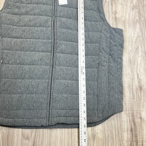 Perry Ellis Men’s Hooded Puffer Vest Gray Size XL Sleeveless Quilted Zip Jacket - Picture 3 of 9